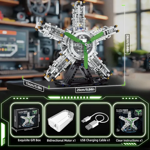 Miniatura 7 de V8 Kit de modelo de motor que funciona, construye tu propio mini motor de automóvil visible, juego de construcción de experimentos de ciencia física