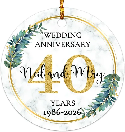 Miniatura 8 de Adorno personalizable con texto en inglés «Our First Christmas As Mr. & Mrs. 2026», adorno personalizado para el Sr. y la Sra. Nombre, primera
