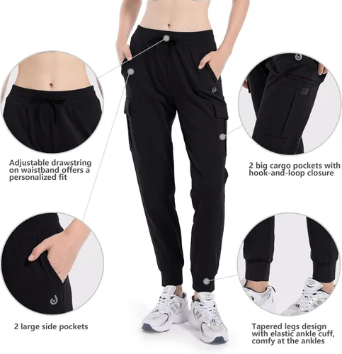 Miniatura 5 de HARTPOR Pantalones deportivos con forro polar para mujer, pantalones cargo de senderismo, resistentes al agua, pantalones deportivos de invierno
