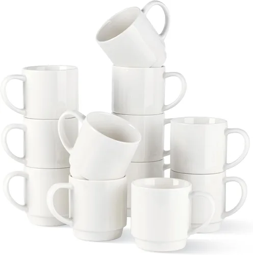 Miniatura 14 de GBhome Juego de 6 tazas de café de 12 onzas, tazas de café de cerámica con flores adhesivas para hombre, mujer, mamá, papá, juego de tazas de café