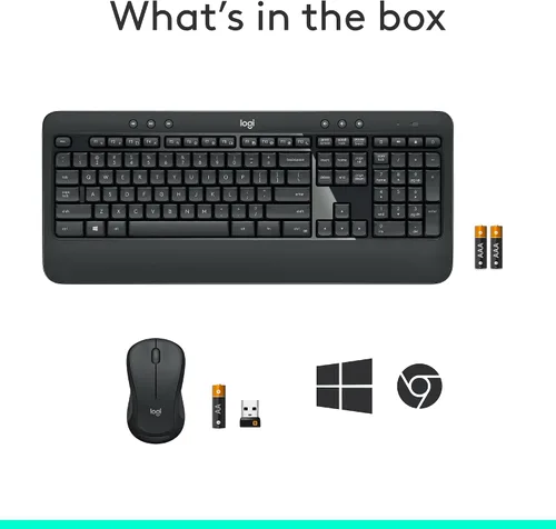 Miniatura 11 de Logitech MK540 Combo avanzado de teclado y mouse inalámbricos para Windows, receptor USB unificador de 2.4 GHz, teclas de acceso rápido multimedia
