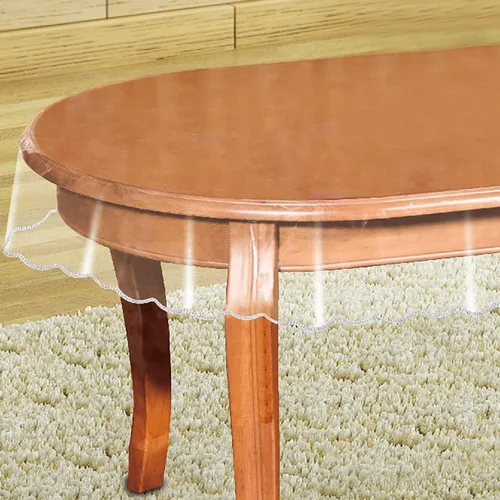 Miniatura 9 de Mantel protector de plástico transparente para mesa redonda, mantel de vinilo para cocina y mesa del hogar, 54 x 54 pulgadas