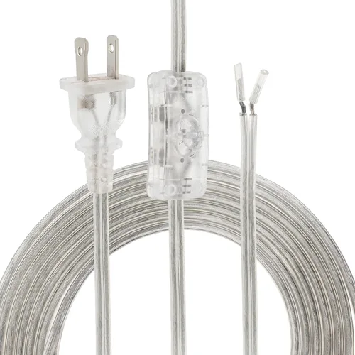 Miniatura 16 de RTNLIT Cable de lámpara de 6 pies con interruptor de botón de encendido/apagado y enchufe polarizado, extremos pelados listos para cableado, cable