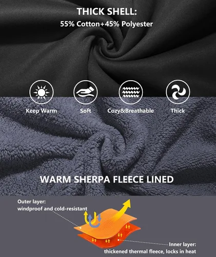 Miniatura 57 de GEEK LIGHTING Sudadera con capucha y cremallera para hombre, forro polar, chaqueta gruesa con capucha para invierno, cálida sudadera atlética