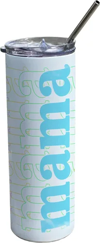 Miniatura 33 de Come On Babe Let's Go Party – Personalizar con nombre – Vaso de viaje de acero inoxidable blanco de 20 onzas con popote – Aislamiento al vacío