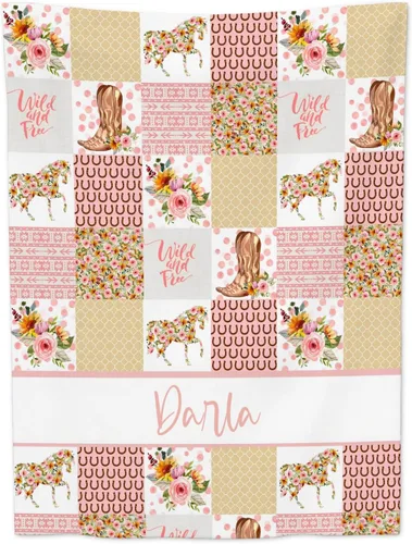 Miniatura 16 de Manta de bebé personalizada para niñas, manta de bebé personalizada con nombre, manta suave con nombre personalizado, manta de guardería rosa Tema