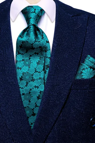 Miniatura 152 de Hi-Tie Corbatas de seda para hombre, diseño de cachemira a rayas, con bolsillo, gemelos cuadrados, conjunto formal de negocios