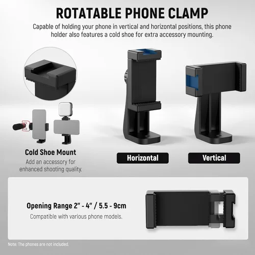 Miniatura 5 de NEEWER Camara deslizante Dolly con cabeza esférica y abrazadera para teléfono, 4 ruedas de mesa Dolly Patinador manual con panorama de 360°