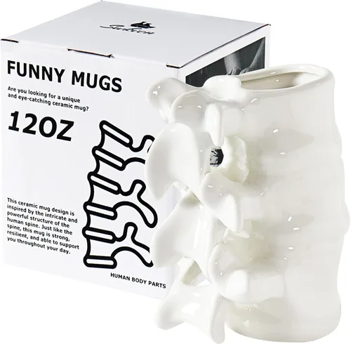 Taza de Café Divertida, Lindas Tazas de Café de Cerámica, Tazas de Café de Cerámica Grandes y Novedosas, Tazas de Café Blancas de 12oz, Regalos