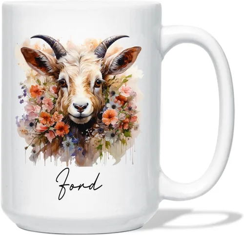Miniatura 27 de Taza de café de oso – Regalo personalizado para amantes, taza de té de animales salvajes con flores, regalo de cerámica personalizado para amantes