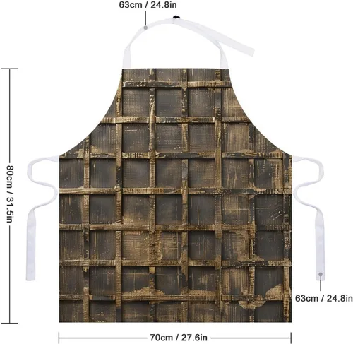 Miniatura 2 de MUSM Apron for Adults - 27.6 X 31.5 Inch, Heavy-Duty Polyester Aprons with Two Large Pockets, Waterproof Metallic Gold Mesh Kitchen Apron for