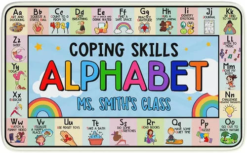 Miniatura 12 de Feelings Chart - Alfombra para el aula, salud mental, alfombra de esquina calmante para clase, alfombras antideslizantes y esponjosas