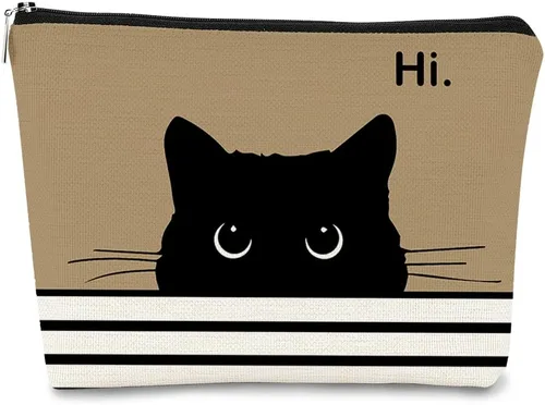 Miniatura 19 de Regalos de Gatos - Pequeña bolsa de maquillaje, bolsa de cosméticos para amantes de los gatos, bolsa de maquillaje para adolescentes y mujeres, cat 1