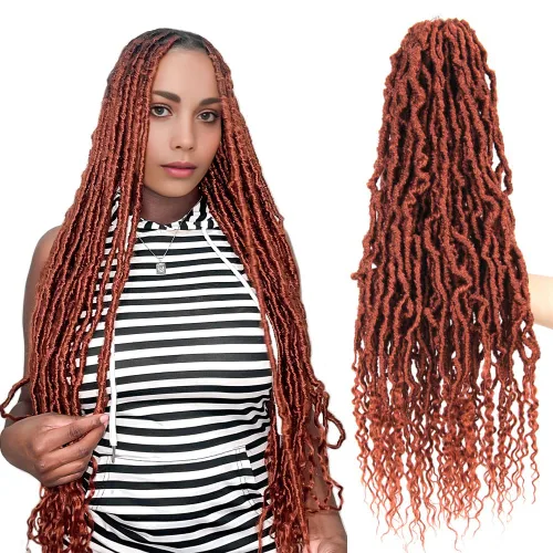 Miniatura 22 de BOHOBABE Rastas Falsas de Cabello de Ganchillo de 30 Pulgadas, Rastas Suaves Boho de Ganchillo con Puntas Rizadas, Rastas Largas de Diosa Bohemia
