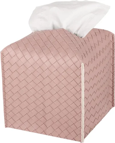 Miniatura 19 de Funda para caja de pañuelos de piel sintética, estuche cuadrado para pañuelos faciales, dispensador de papel facial para baño, encimera de tocador