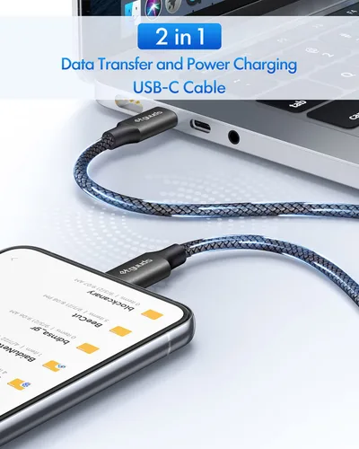 Miniatura 4 de etguuds Cable largo USB C a USB C de 10 pies, paquete de 2, 60W USBC a USBC, cable de carga tipo C a C de carga rápida para iPhone 17 16 15 Pro Max