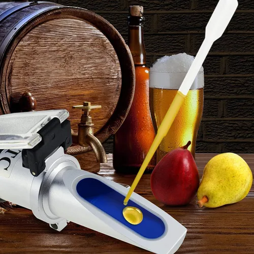 Miniatura 6 de Refractómetro Brix con ATC, Rango 0-32% Brix con 0.2% División, para Brandy, Cerveza, Frutas, Líquido de Corte, con Luz LED Extra y pipetas