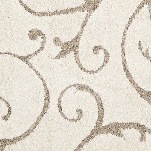 Miniatura 8 de SAFAVIEH Florida Shag Collection - Alfombra de área de 9 pies 6 pulgadas x 13 pies, color crema y beige, diseño de volutas, no desprende pelusa
