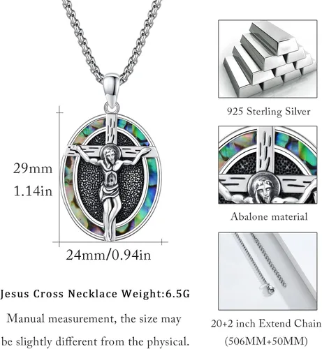 Miniatura 474 de Collar con colgante de plata de ley 925 con medalla de San Patrón, joyería religiosa para hombres y mujeres, con cadena de acero inoxidable 316L