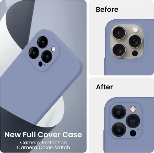 Miniatura 3 de FireNova Funda diseñada para iPhone 15 Pro, funda de silicona mejorada [protección de cámara], forro interior de microfibra antiarañazos, 6.1