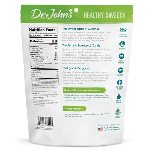 Miniatura 2 de Dr. John's - Caramelos sin azúcar, dulces duros saludables con cero azúcar, aperitivos bajos en calorías, aptos para keto, vegano, sin gluten