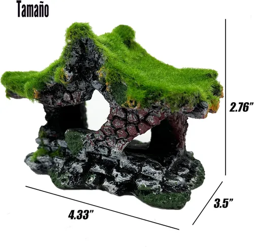 Miniatura 5 de Tfwadmx Decoración de Acuario Casa Refugio de Resina Hueca, Accesorios de Escondite para Pez Betta Ornamento de Cueva para Tanque Refugio para Peces