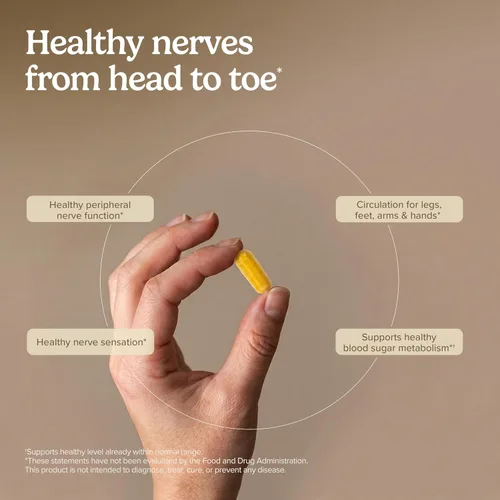 Miniatura 4 de Terry Naturally Healthy Feet & Nerves - Suplemento herbal con vitamina B12 bioactiva - Suplemento de apoyo a la circulación y salud de los nervios