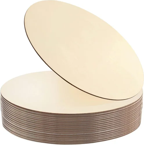 22 piezas de discos de madera redondos de 12 pulgadas sin terminar, círculos de madera para manualidades, recortes de madera redonda para
