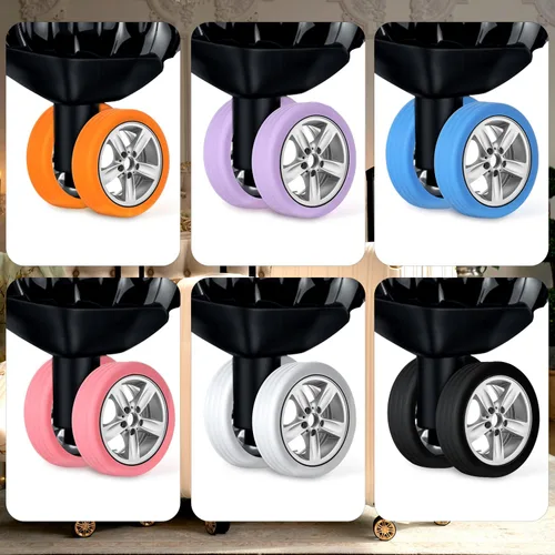 Miniatura 6 de TOYMIS 8 fundas para ruedas de equipaje, fundas protectoras de rueda de maleta portátil, fundas protectoras de rueda de equipaje de silicona