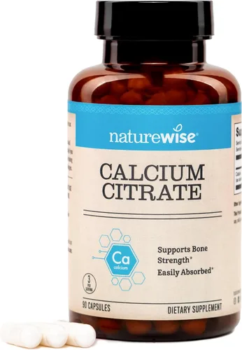 NatureWise Cápsulas de citrato de calcio de 500 mg - Suplemento para la salud ósea - Fácil de digerir y absorber - Vegano, sin OMG, sin gluten - 90