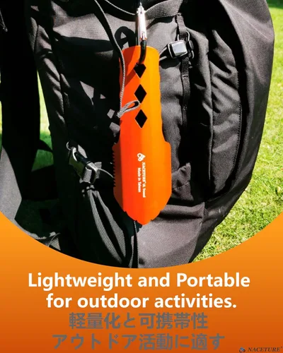 Miniatura 4 de Paleta ultraligera de aluminio para mochileros, multiherramienta pequeña con mango más largo, esencial para senderismo, camping y bolsas de Naranja