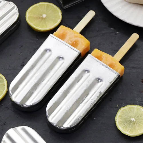 Miniatura 6 de 6PCS Stainless Steel Ice Lolly Mould, Fast Freezing Ice Cream Makers with Metal Stick Holder, Kitchen Tools