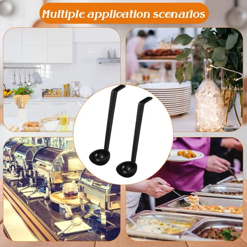 Miniatura 7 de Tioncy 10 cucharones pequeños de 1 onza de 7.1 pulgadas para servir salsa, sopa, aderezo, ponche, salsa, cóctel, jugos de frutas, cuchara