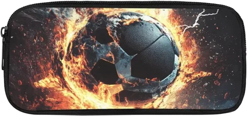 Miniatura 11 de FOR U DESIGNS Estuche para lápices de fútbol para niños, con la bandera estadounidense, con cremallera, bolsa para lápices para niños, pequeña bolsa