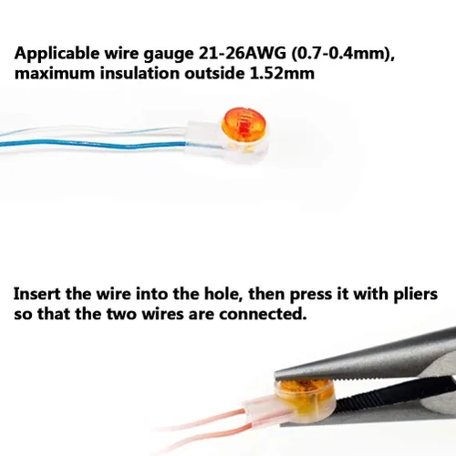 Miniatura 5 de BUYGOO 200 unids impermeable gel relleno naranja claro botón teléfono conectores UY empalme a tope conector K1 cable de red terminales