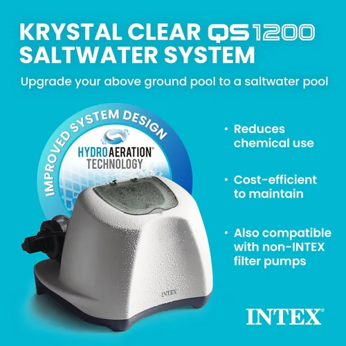 Miniatura 5 de Intex Bomba de filtro de arena de 3000 GPH con temporizador integrado y sistema de agua salada transparente Krystal Set de mantenimiento