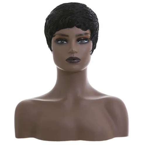 Miniatura 5 de Pelucas rubias 613 de corte Pixie para mujeres negras, cabello sintético rubio rizado en capas con flequillo, pelucas de corte corto para mujeres