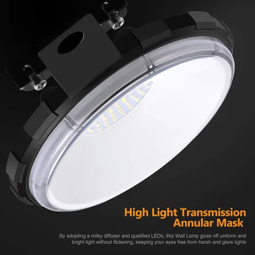 Miniatura 9 de Viugreum Paquete de 2 luces LED de granero de 100 W, 12000 lm, iluminación exterior del anochecer al amanecer, luz de jardín IP65 impermeable 5000 K