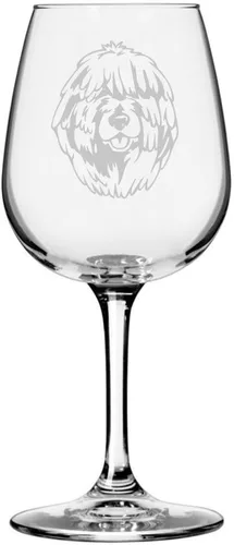 Miniatura 519 de Copa de vino de 12.75 onzas con diseño de perro grabado