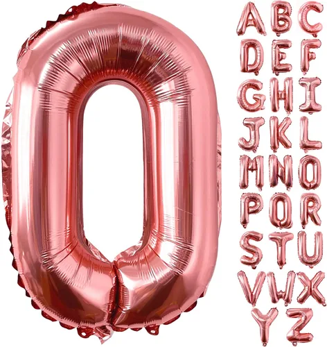 Miniatura 14 de Lovoir Globos grandes de 40 pulgadas de oro rosa con letra C de gran tamaño, globo de helio de aluminio de Mylar para decoración de fiesta de Letra