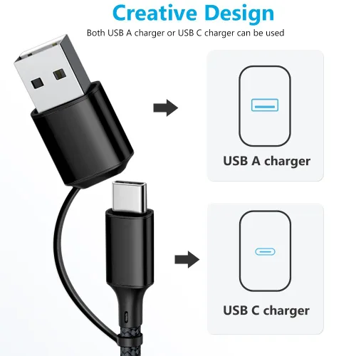 Miniatura 2 de Puxnoin Cable de carga múltiple 5 en 1, paquete de 2 unidades, cable de 4 pies, cargador múltiple USB C universal con conectores USB C/Micro USB