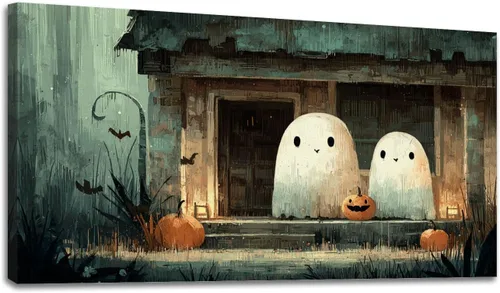 Miniatura 6 de Lienzo decorativo de 30 x 60 pulgadas, diseño de calabaza de otoño, decoración de baño, granero antiguo, otoño, cuadros enmarcados, pintura impresa