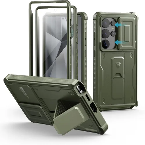 Miniatura 40 de Dexnor Funda para Samsung Galaxy S24 con Cubierta Deslizante Integrada para Cámara y Protector de Pantalla y Soporte, Funda Resistente a los Golpes