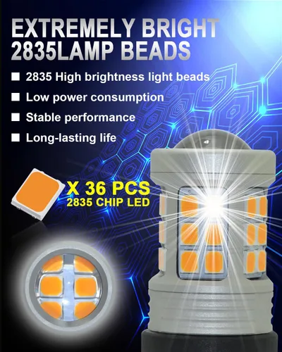 Miniatura 3 de Alla Lighting 12188NA PSY24W focos LED para intermitentes amarillos 12180 12188NAC1 5200S, lámparas de repuesto