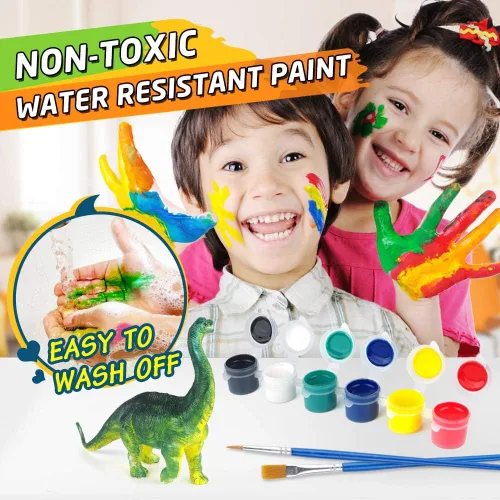 Miniatura 3 de BAODLON Juego de manualidades para niños, kit de pintura de juguete de dinosaurio, 10 figuras de dinosaurios, decora tus dinosaurios, crea un mundo