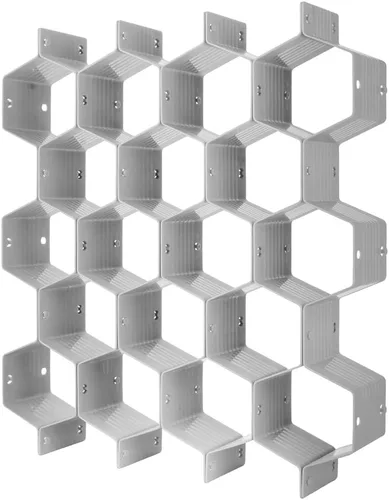 Miniatura 7 de Poeland Organizador de Cajones con Divisores Ajustables DIY en Malla de Panal de Abejas para Ropa Interior, Cinturones, Bufandas, Calcetines, Rosa