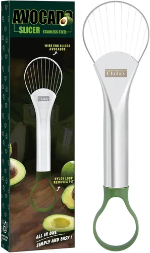 Cortador/pelador de aguacate, cortador y pelador de aguacate, herramienta de acero inoxidable bien hecha para cortar y picar, cortar rebanadas