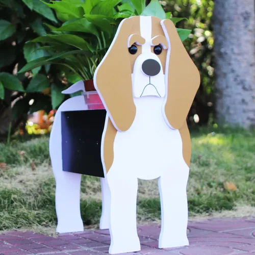 Miniatura 2 de Beagles - Contenedor para plantas con forma de perro, para amantes de las mascotas, maceta de PVC lindo para perros, macetas de cara para decoración