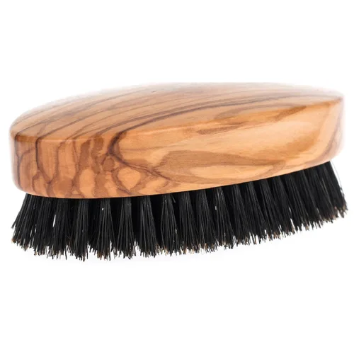 Fendrihan Cepillo de pelo militar de cerdas de jabalí y madera de olivo, cerdas medianas rígidas, fabricado en Alemania Olivewood
