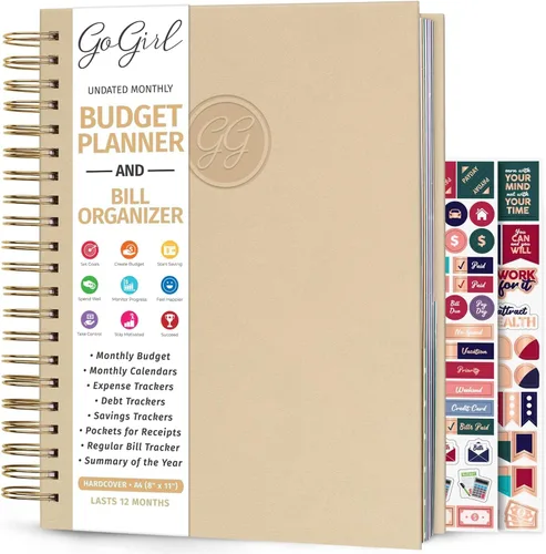 Miniatura 9 de GoGirl Planificador de presupuesto y organizador mensual de facturas, libro financiero mensual con bolsillos. Cuaderno de seguimiento de gastos